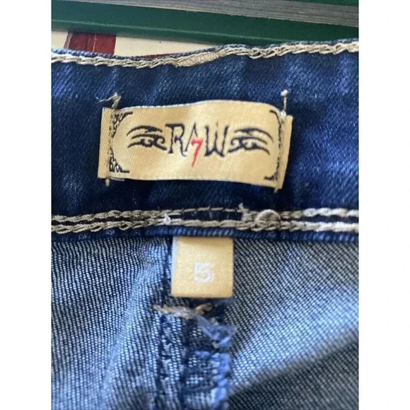 Raw 7 Jeans Juniors Size 5 Stretch Skinny Dark Blue Denim Jeans - Picture 4 of 5